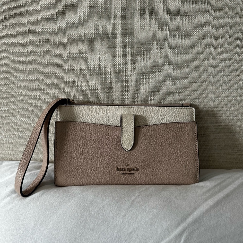 Kate Spade Taupe Wristlet Clutch